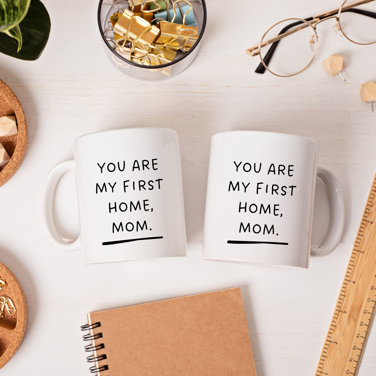 Personalized Ceramic Mug for Mom - "You Are My First Home"