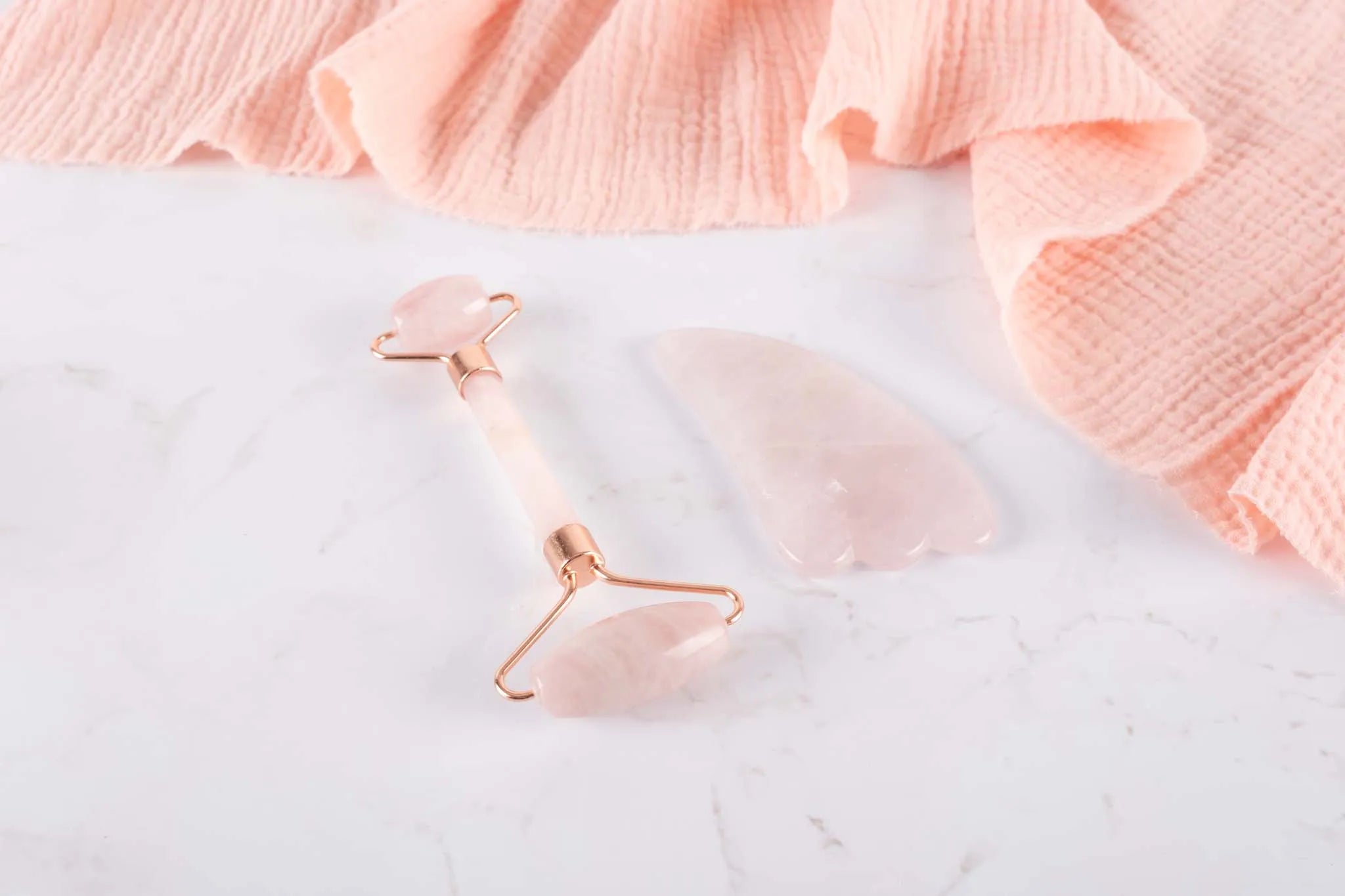 Rose Quartz Gua Sha & Face Roller Set - Body and Soul Goods