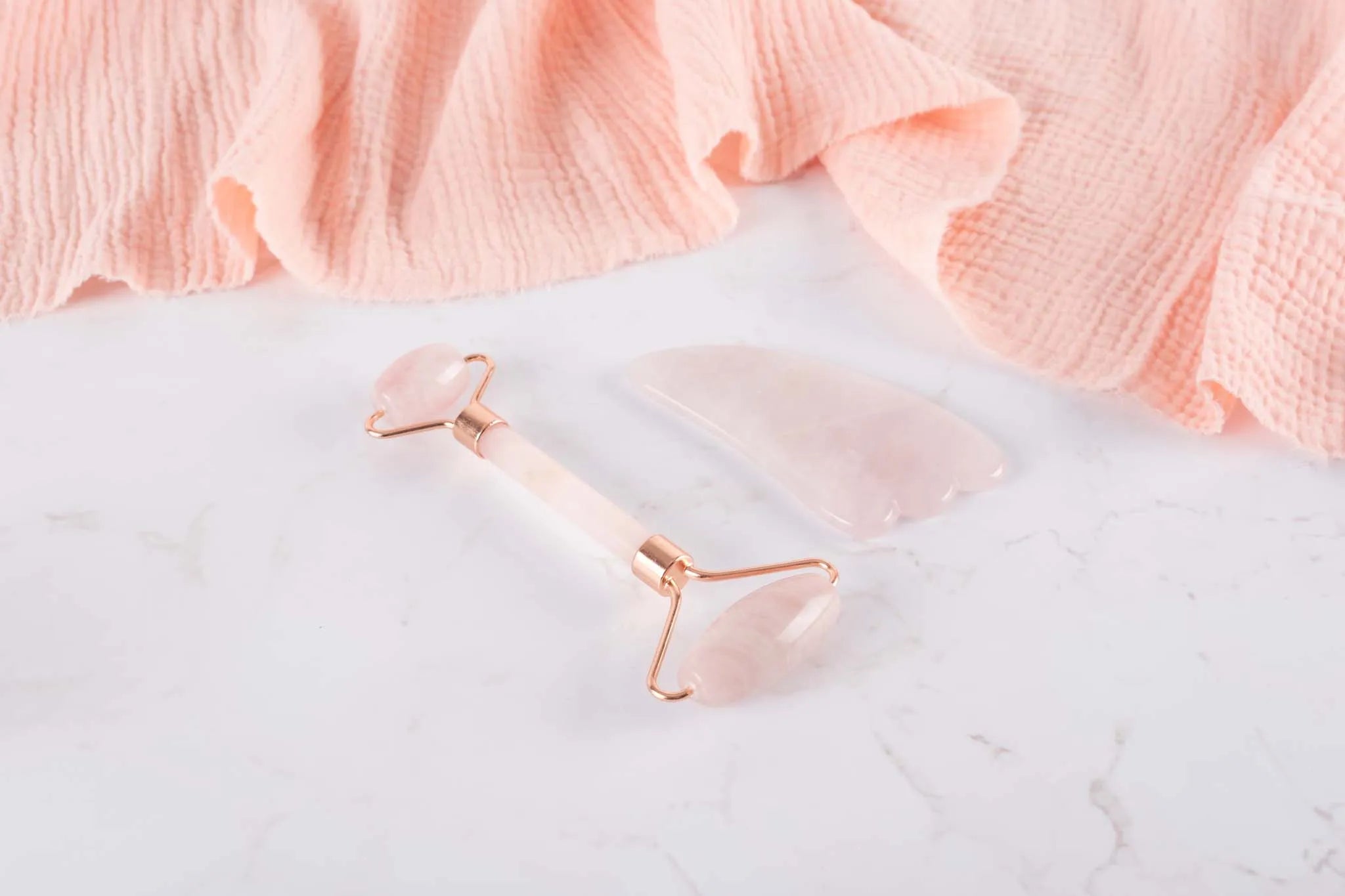 Rose Quartz Gua Sha & Face Roller Set - Body and Soul Goods