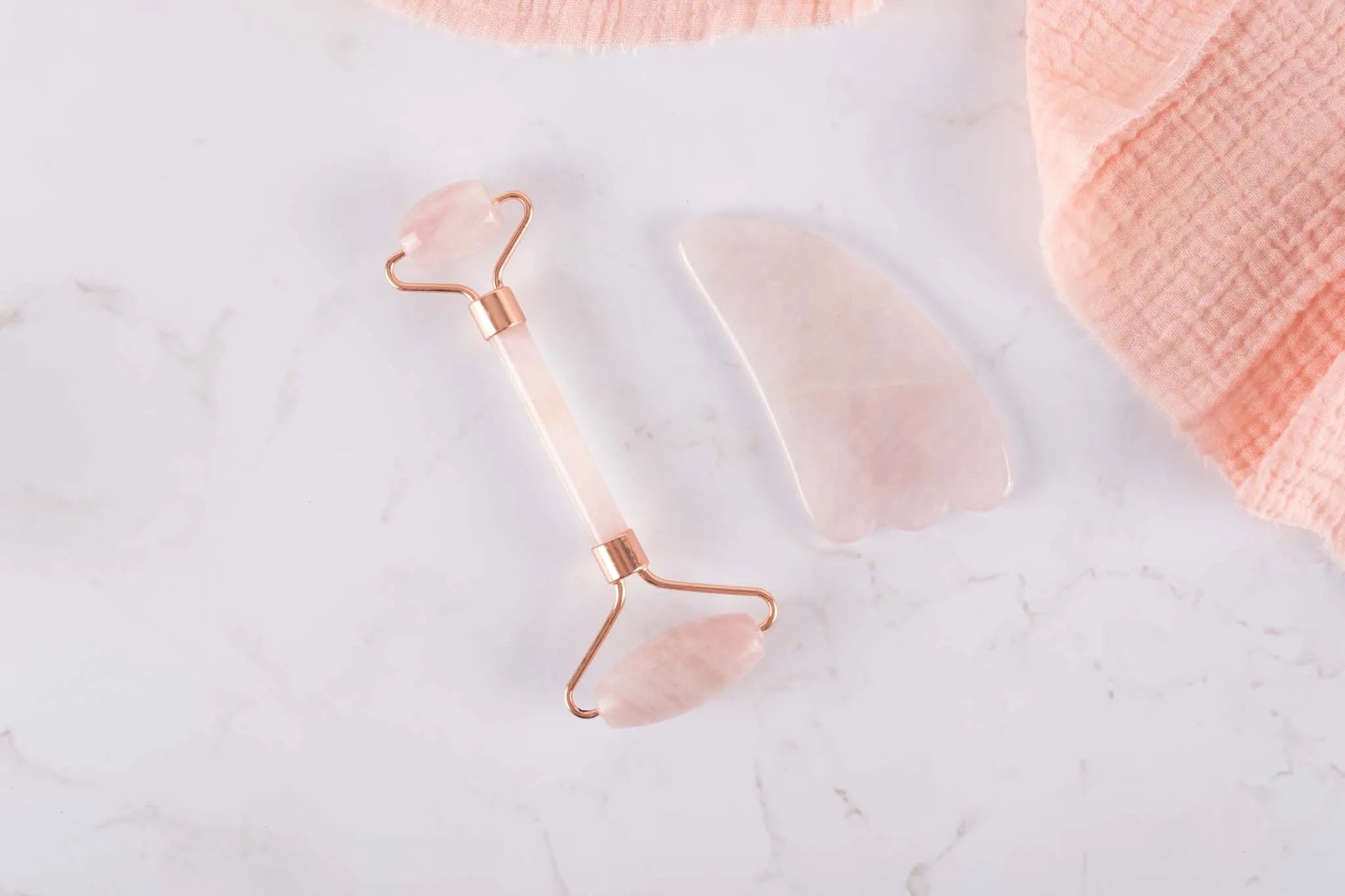 Rose Quartz Gua Sha & Face Roller Set - Body and Soul Goods