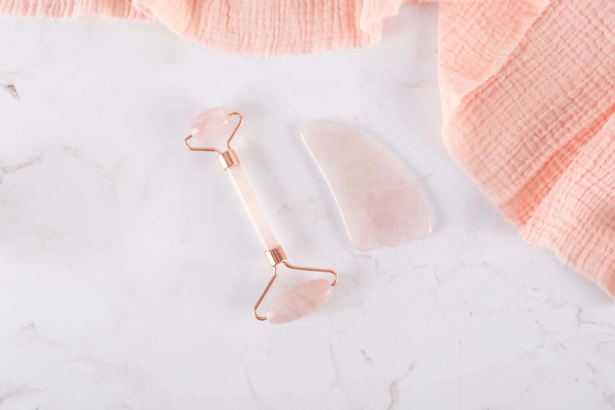 Rose Quartz Gua Sha & Face Roller Set - Body and Soul Goods