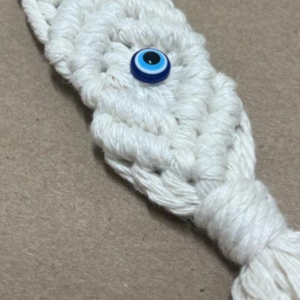 Macramé Keychain with Evil Eye Stone - Body and Soul Goods